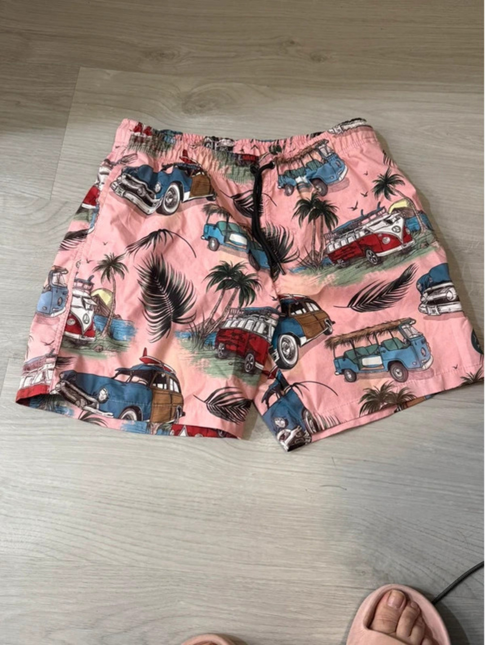 Psycho Tuna Vintage Surf Wagon & VW Bus Swim Trunks - Size L
